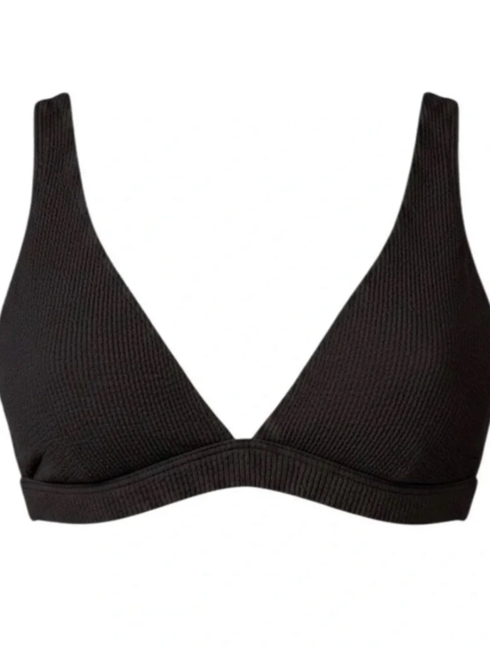 GOOD AMERICAN Black Always Fits Triangle Bikini Top